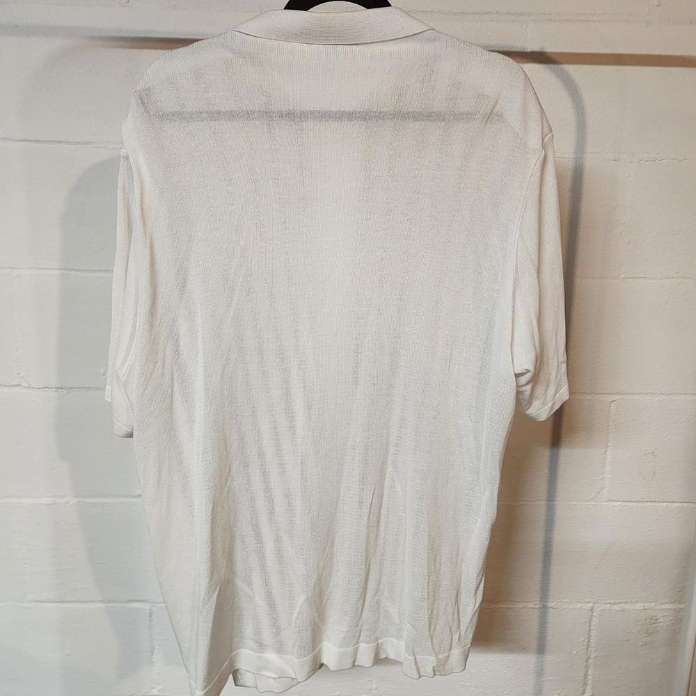 90's Edition Seven Striped Knit Button Down Short Sleeve Shirt Lightweight Brown - Picture 8 of 8